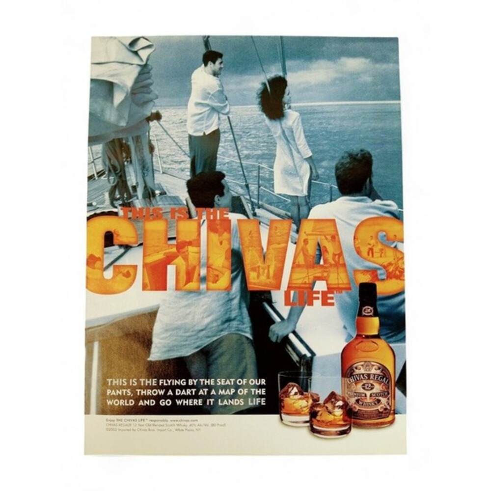 2004 Chivas Regal Print Ad Sailboat Yacht Life Alcohol Bar Art Y2K Adventure‎